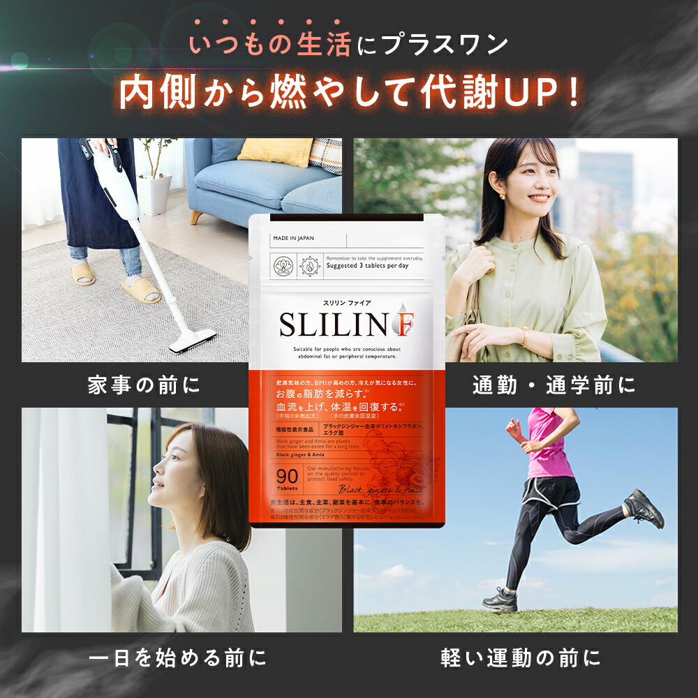 楽天市場】スリリン ファイア (3袋) 脂肪燃焼 ダイエットサプリ