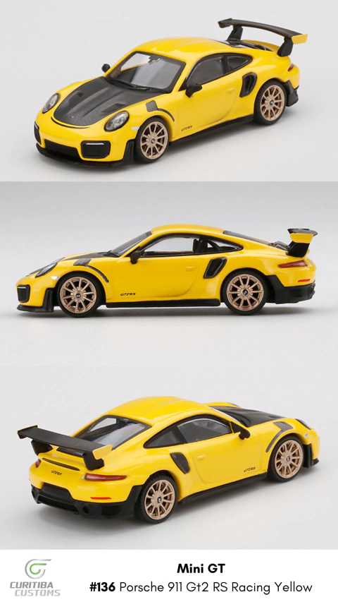 Mini GT 1:64 #136 Porsche 911 Gt2 RS Racing Yellow