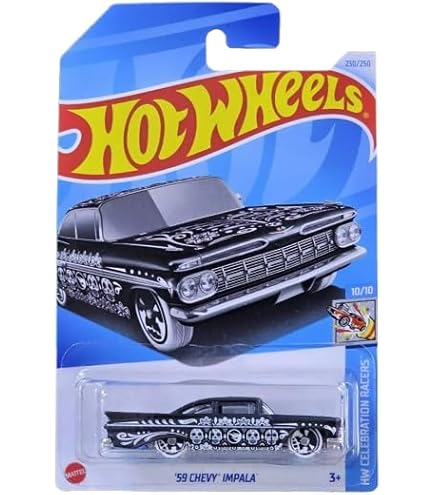 Amazon.com: Hot Wheels '64 Impala, Art Cars 5/10 [White/Black] 326