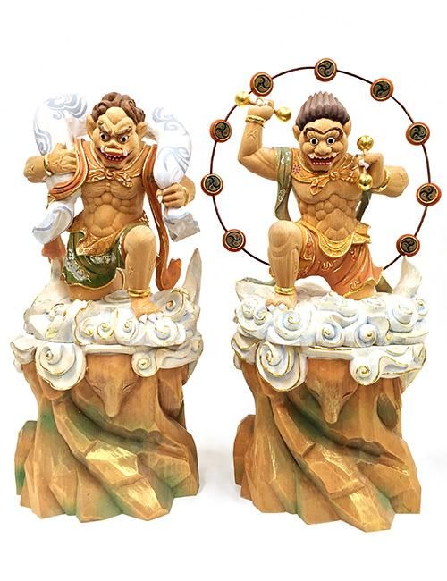 風神雷神 淡彩切金仕上 総高30cm - 仏像販売サイト ブッダガヤ