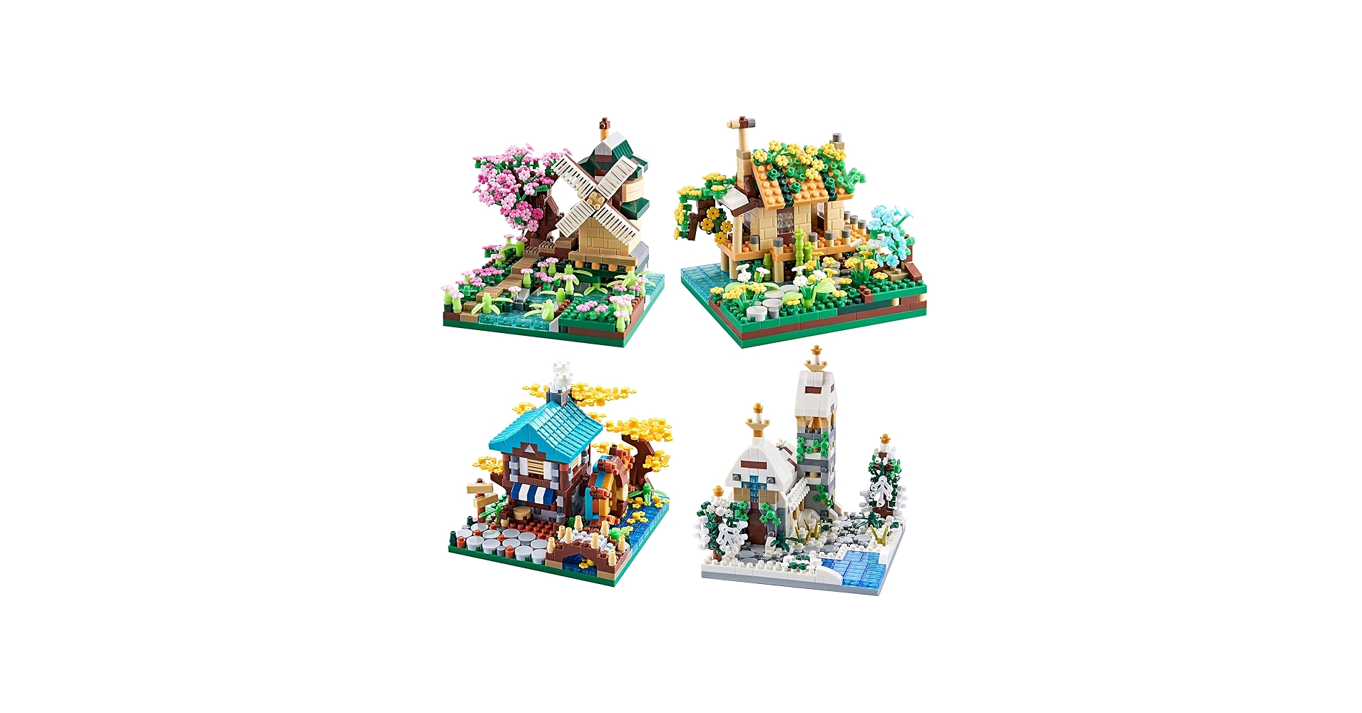 Amazon.com: DOLBLOCK DIY Four Seasons Flower House with Cherry