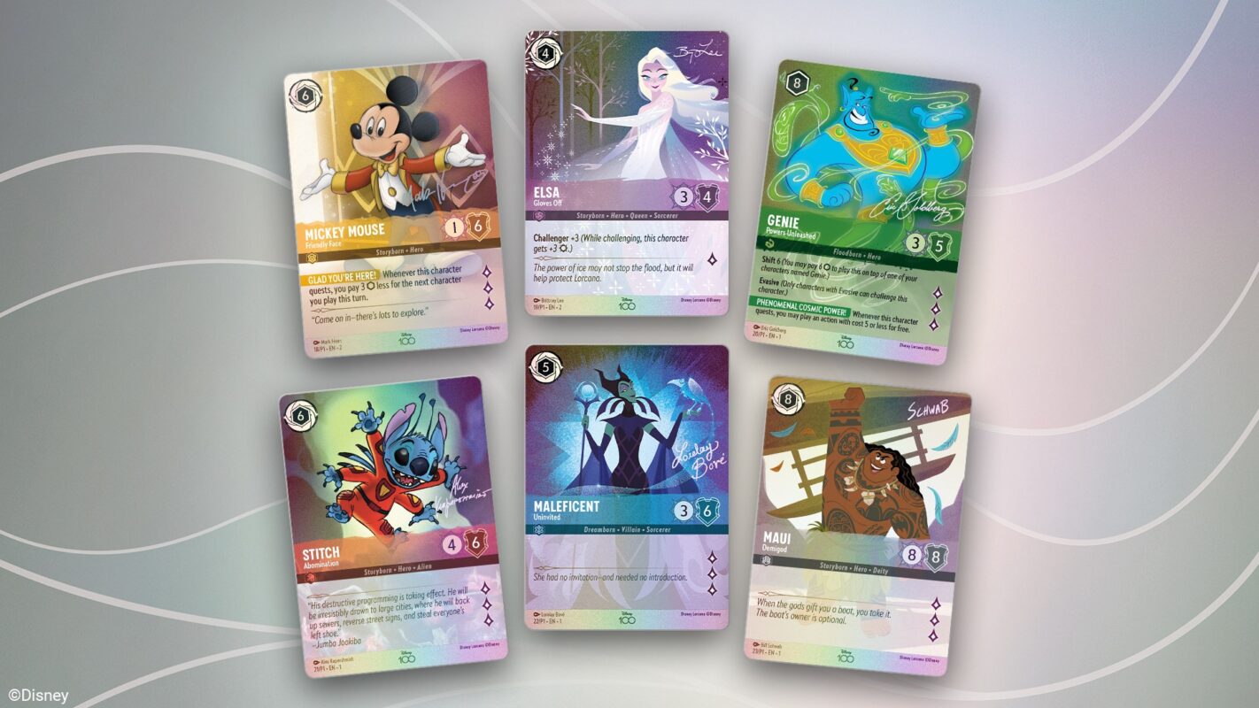 Disney Lorcana Disney100 Edition Featuring Cards Signed by