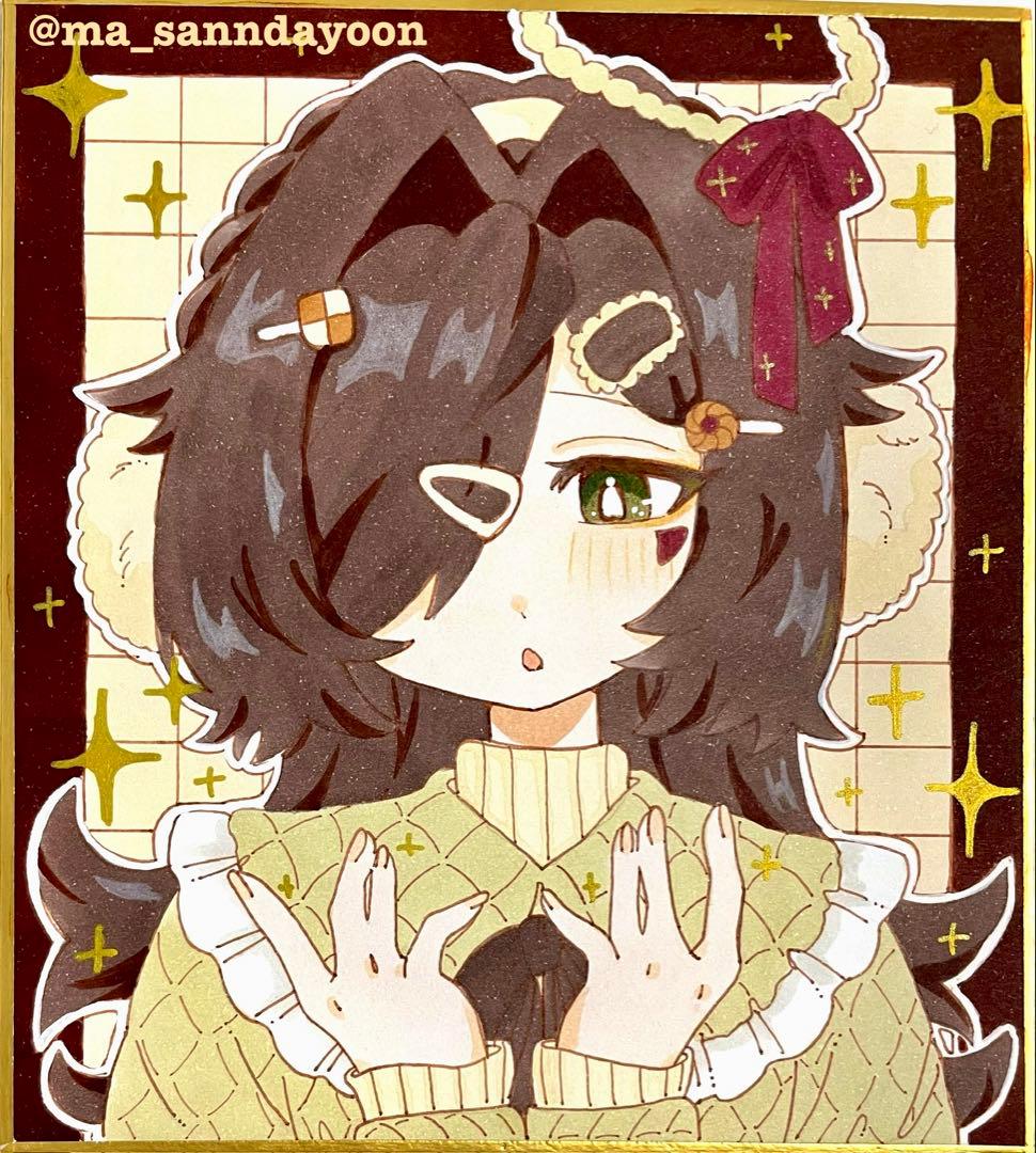 小色紙】 オリジナル手描きイラスト アナログ 女の子 - メルカリ