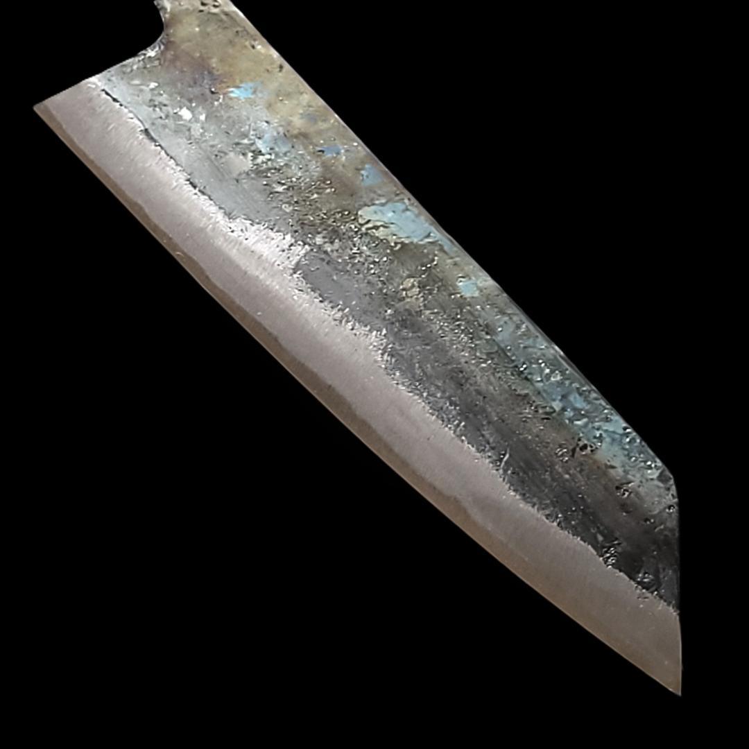 青紙2号 黒打 文化包丁 170㎜ G9396 ベリ柄 手作り 1点物 月光作