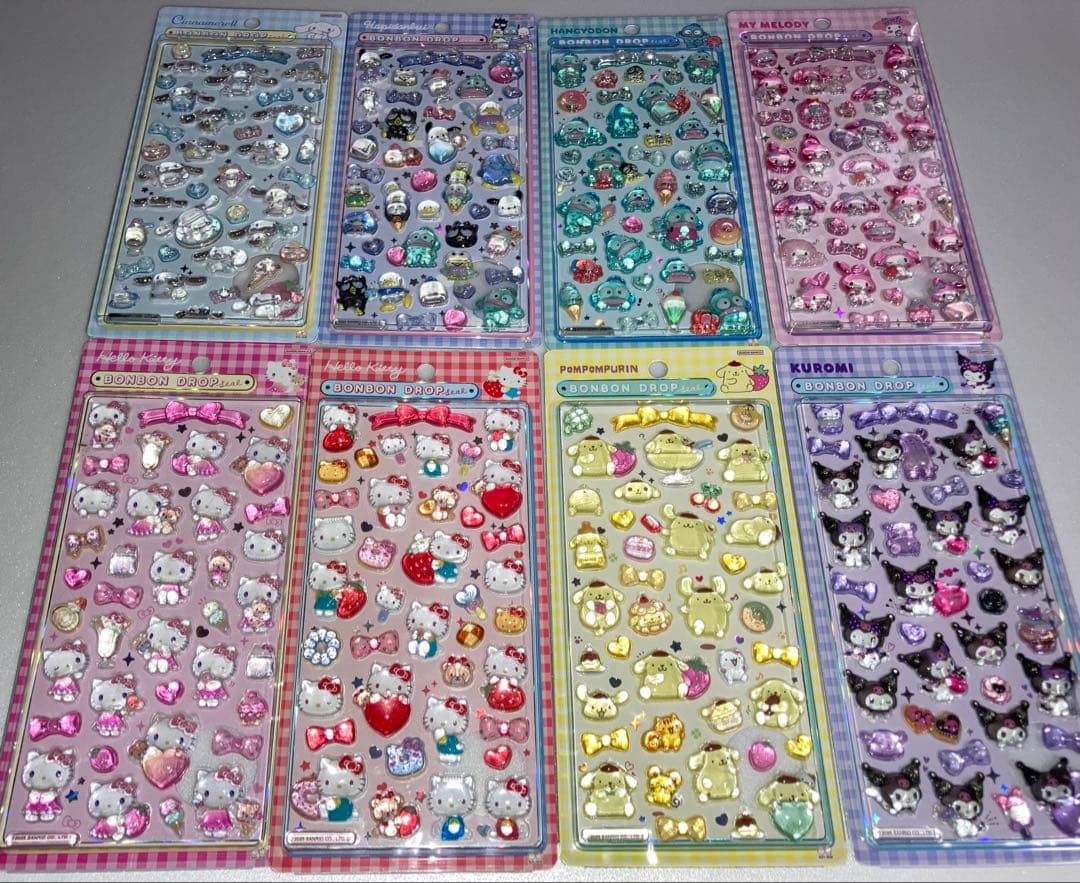 国内完全正規品　ボンボンドロップシール　サンリオ8種セット サンスター文具 新品 マイメロディ サンリオキャラクターズ グッズ