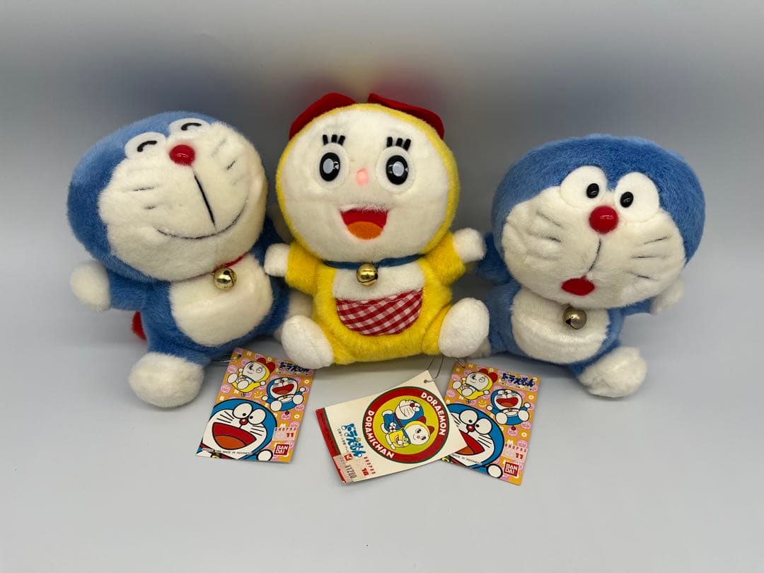 レトロ　ドラえもん ドラミちゃん ぬいぐるみ 1997年 バンダイ 当時物 ドラえもん - 激レア ドラえもん ドラミちゃん レトロ ぬいぐるみ